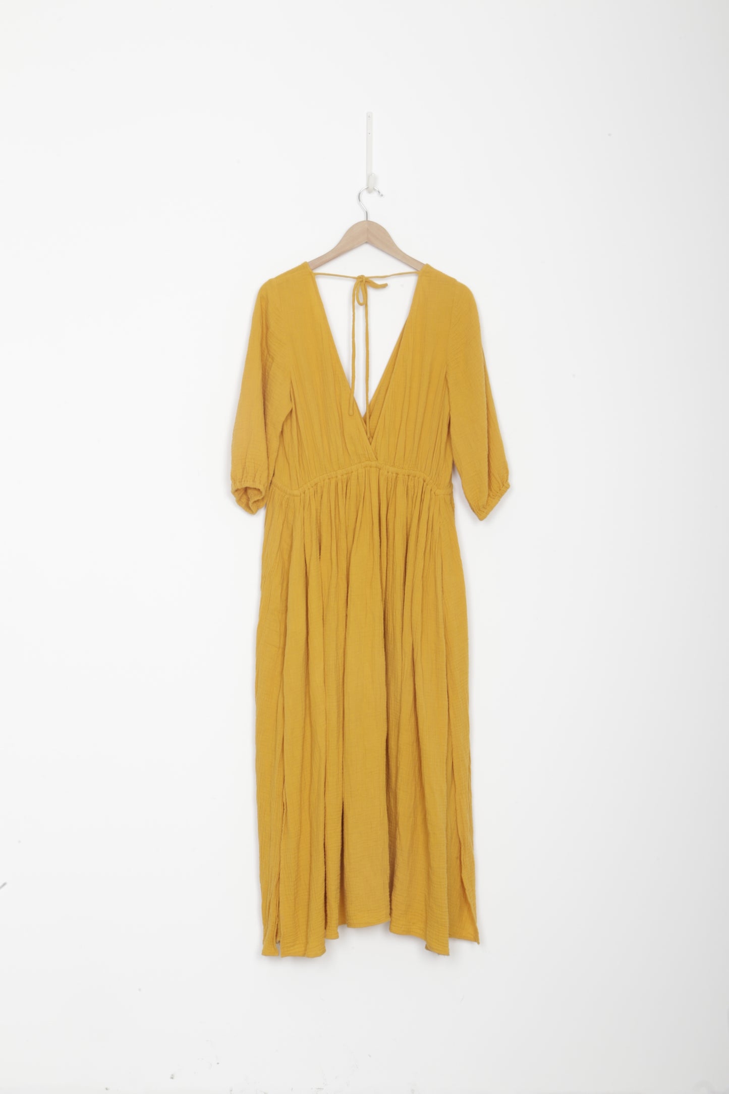 Bird & Knoll Womens Yellow Dress Size M