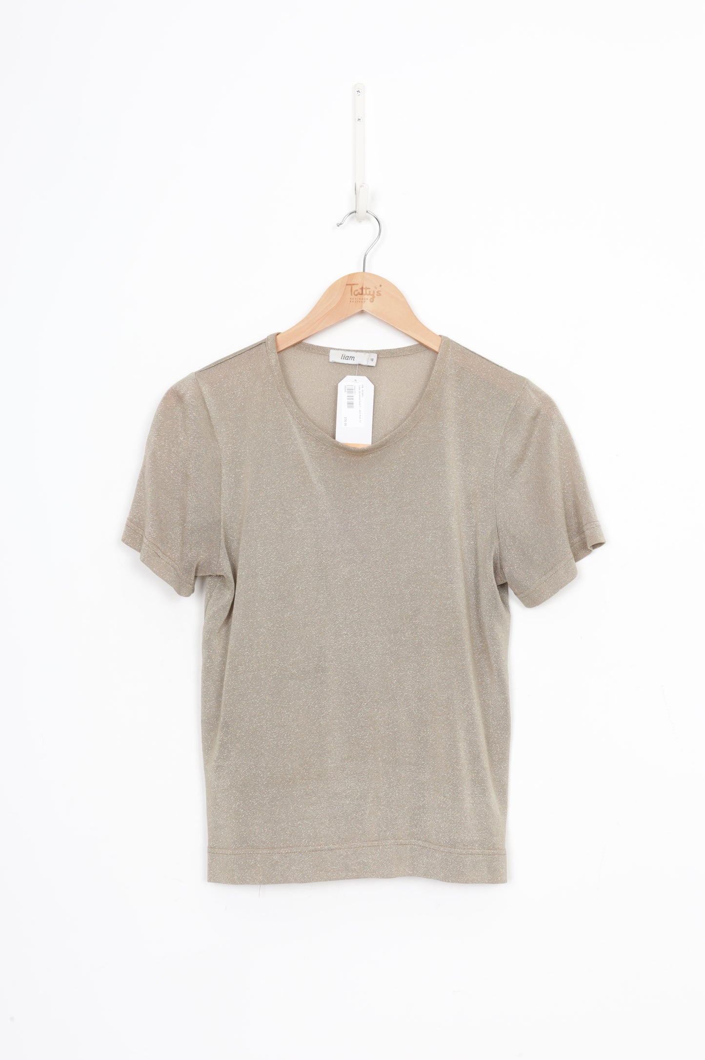 Liam Womens Gold T-shirt Size 10