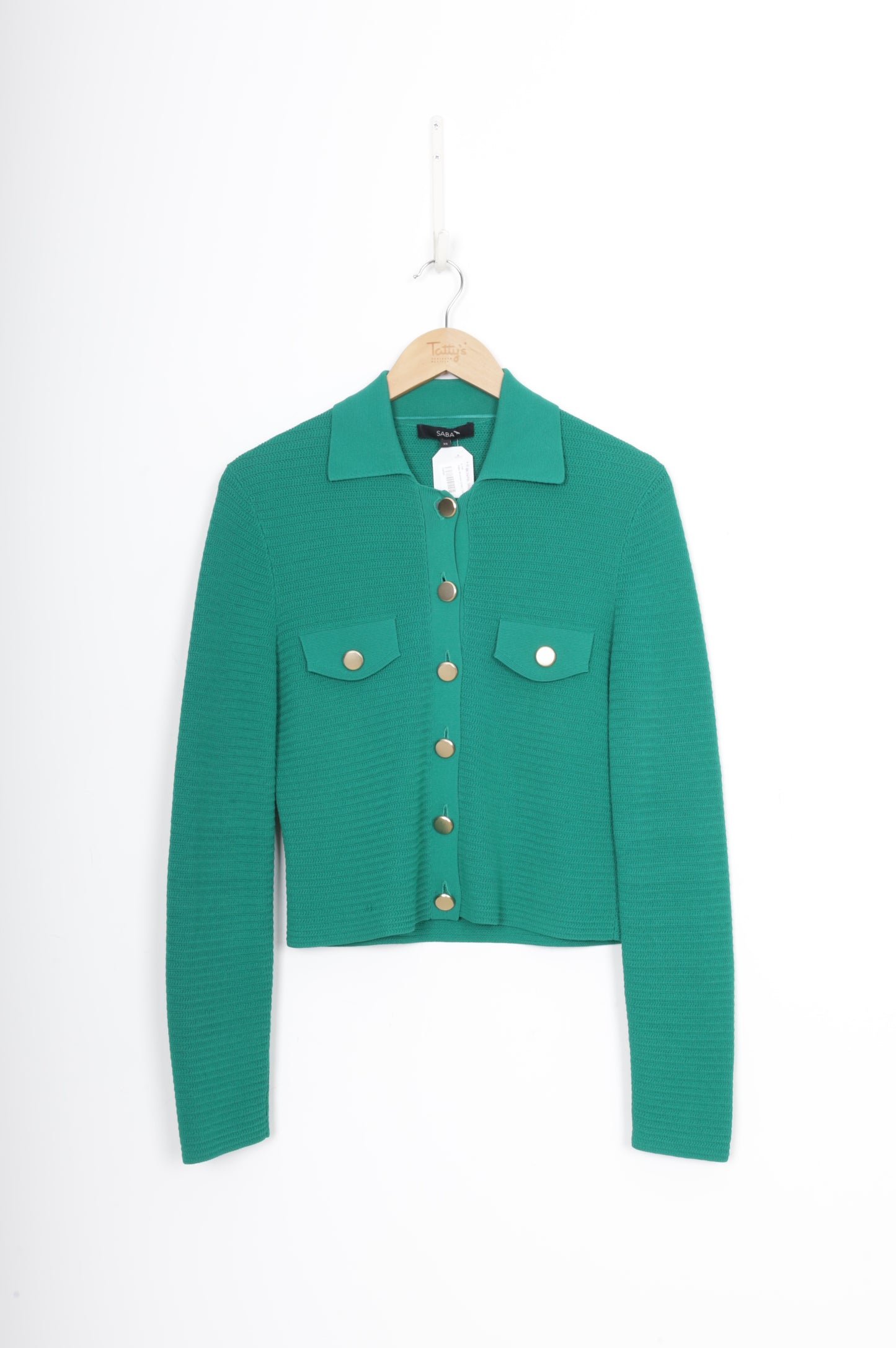 Saba Womens Green Cardigan Size XS