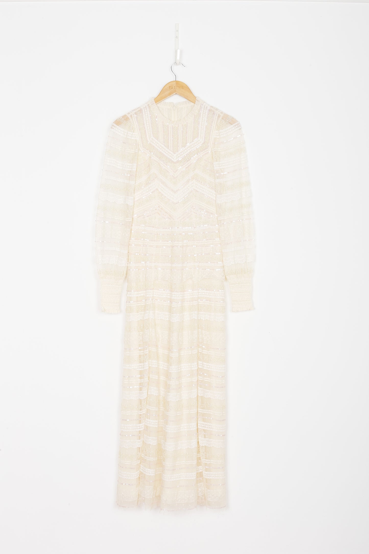 Needle & Thread Womens Cream Dress Size 8
