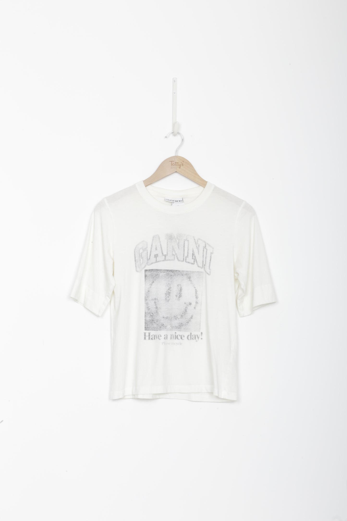 Ganni Womens White T-shirt Size XS