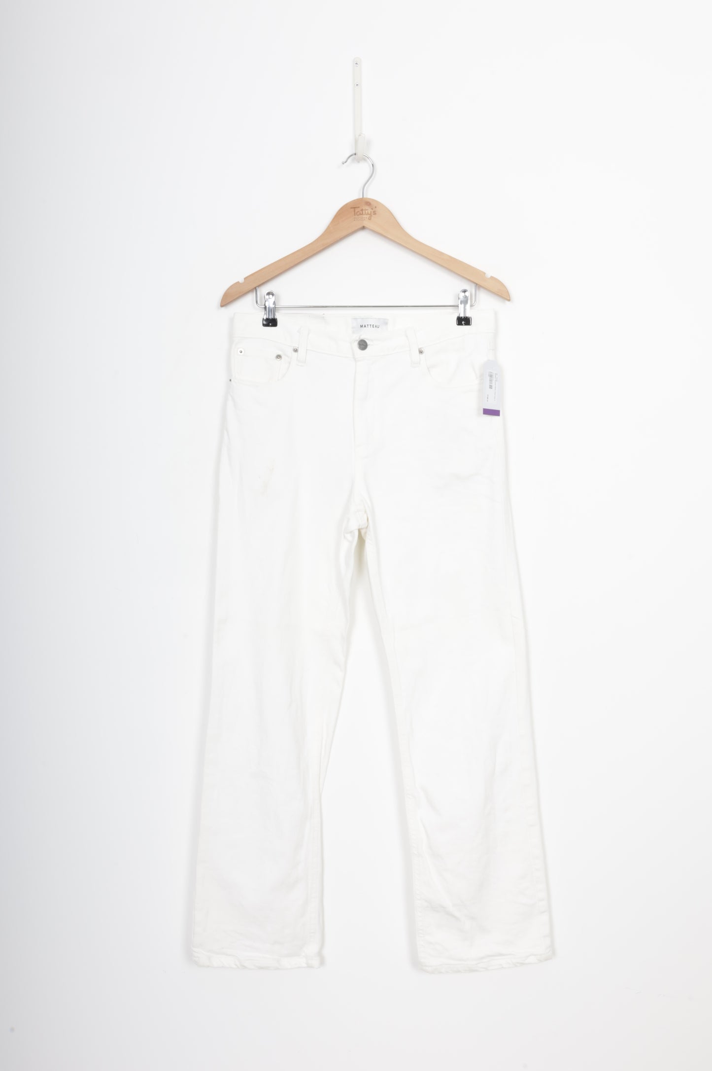 Matteau Womens White Jeans Size 8