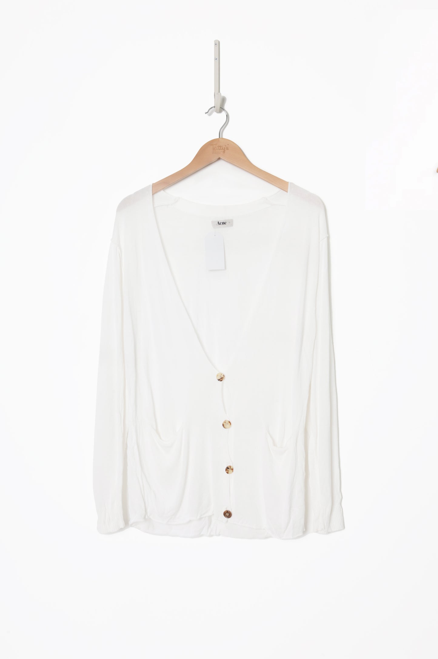 Acne Womens White Cardigan Size L