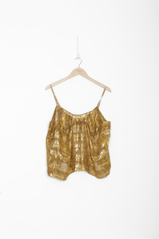 Miss Crabb Womens Gold Top Size M