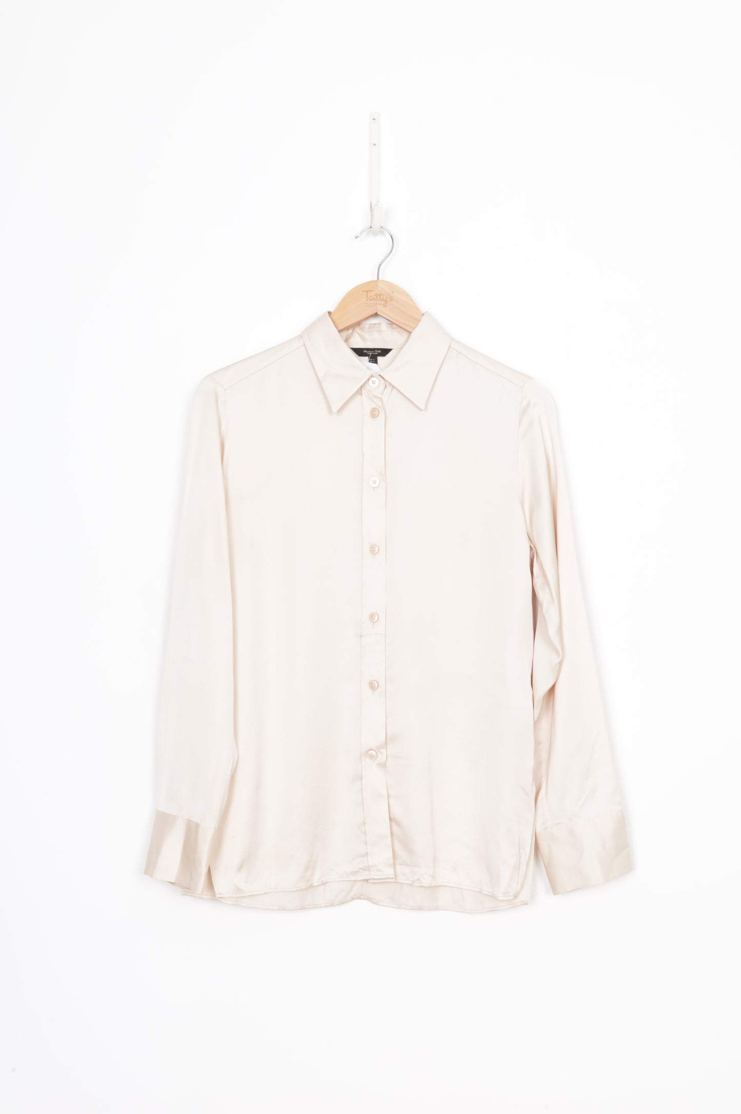Massimo Dutti Womens Cream Shirt Size S