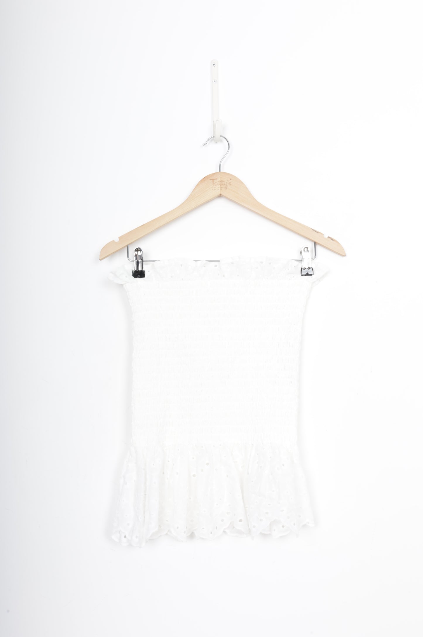 Caitlin Crisp Womens White Top Size 12