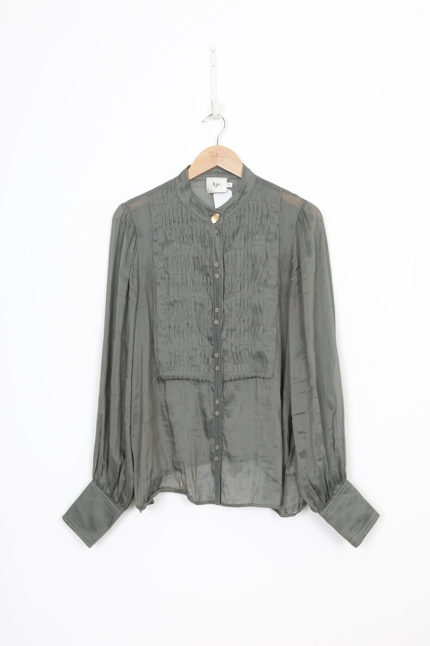 Aje Womens Green Shirt Size 14