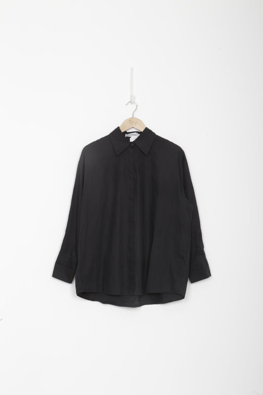 the Black & White Store Womens Black Shirt Size L