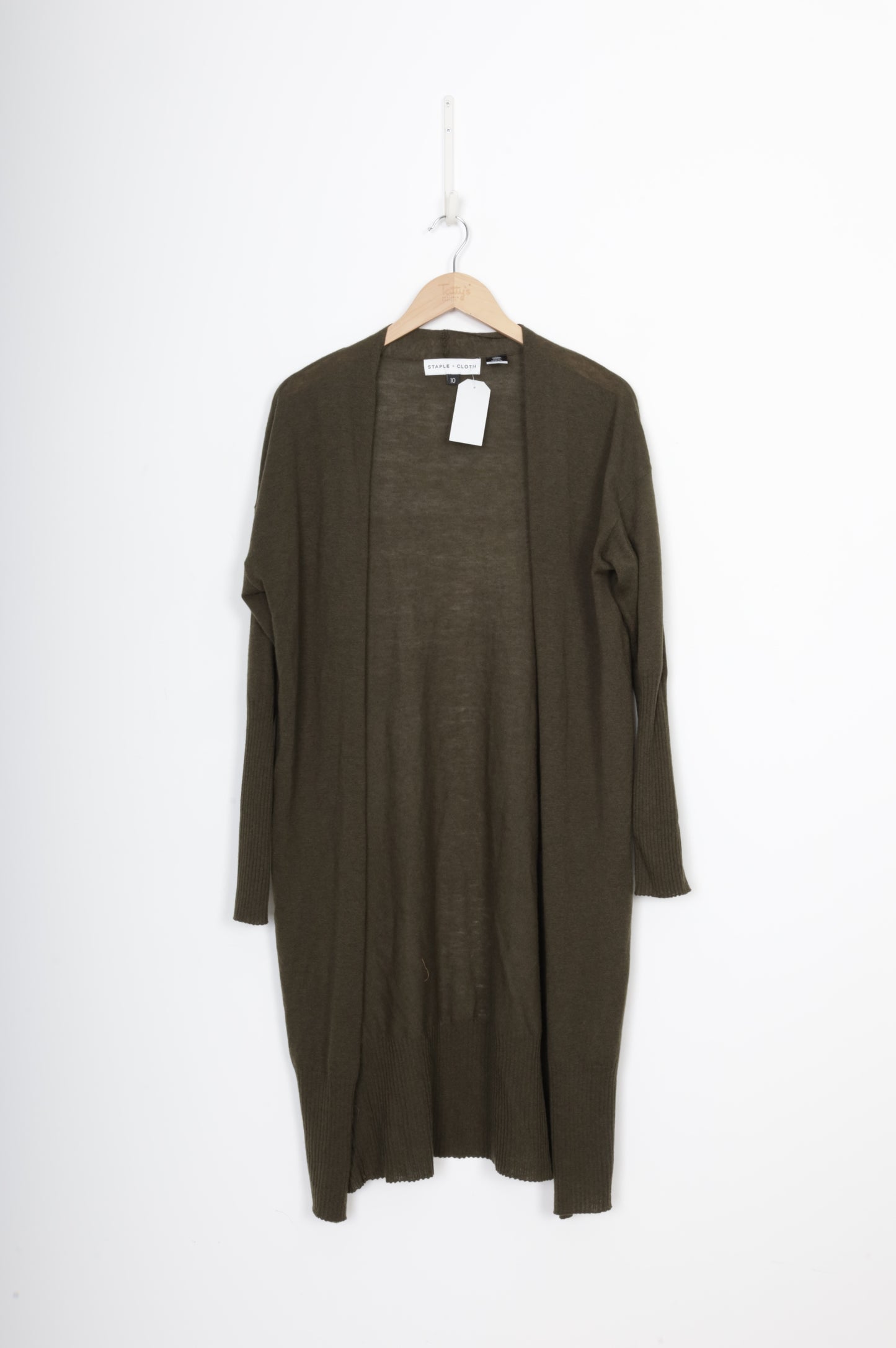 Staple + Cloth Womens Green Cardigan Size 10