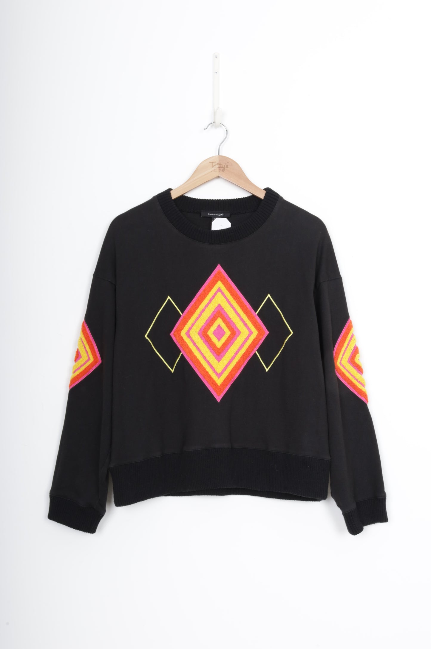 Karen Walker Womens Black Sweatshirt Size 10