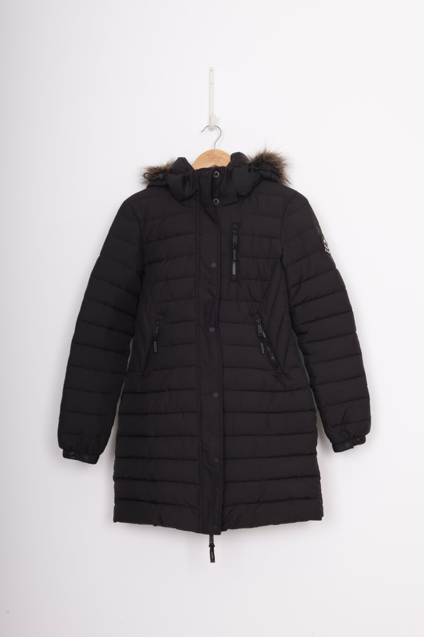 Superdry Womens Black Coat Size 8