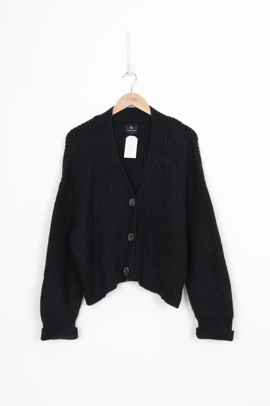 Anine Bing Womens Black Cardigan Size L