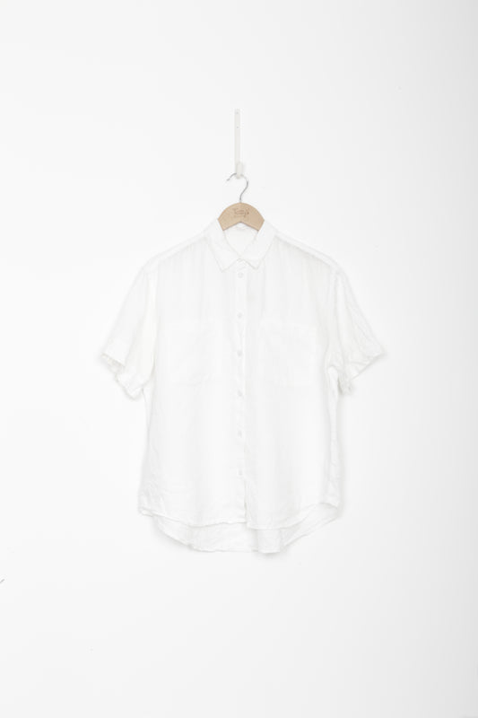 Caitlin Crisp Womens White Shirt Size 10