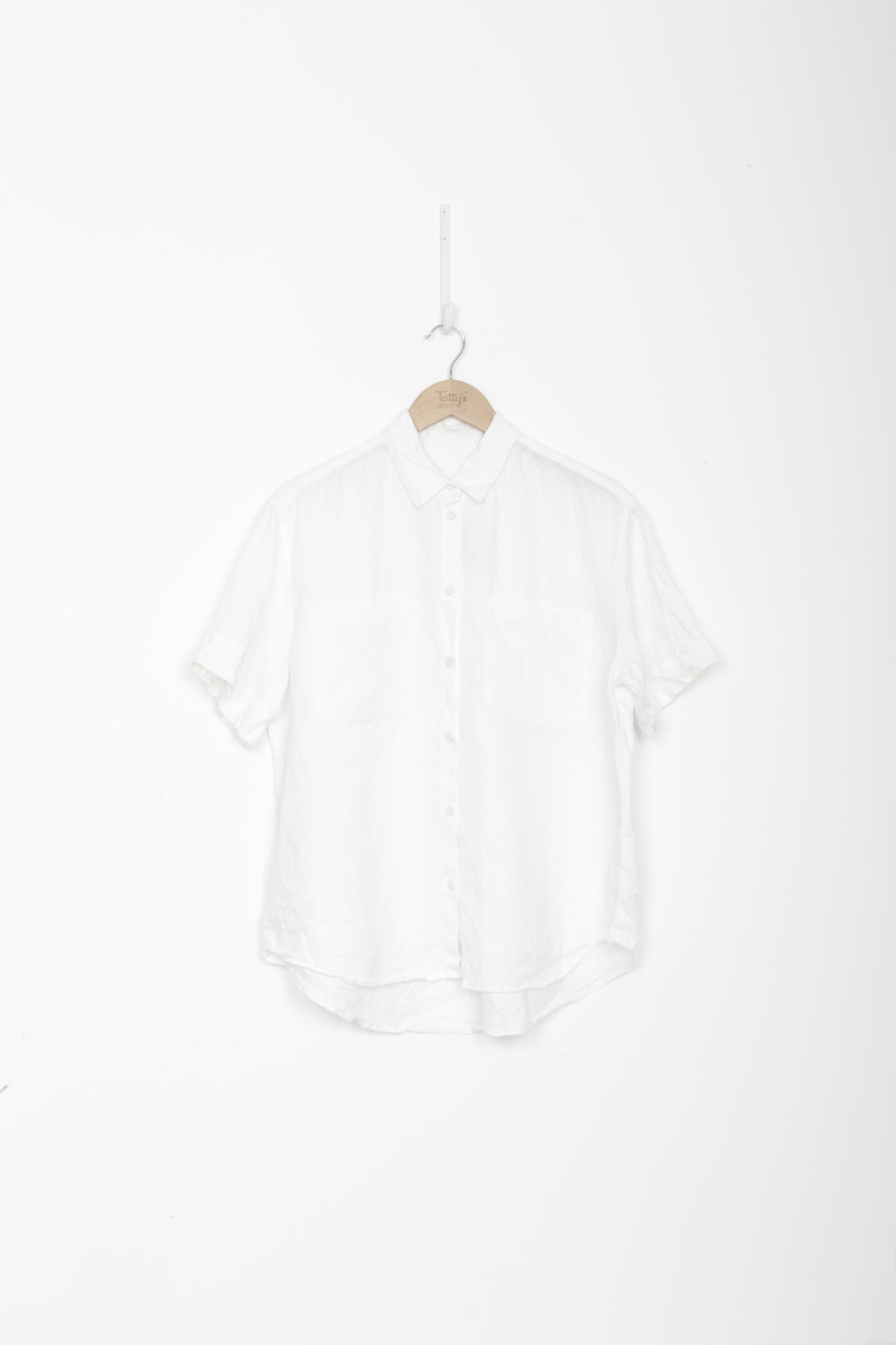 Caitlin Crisp Womens White Shirt Size 10