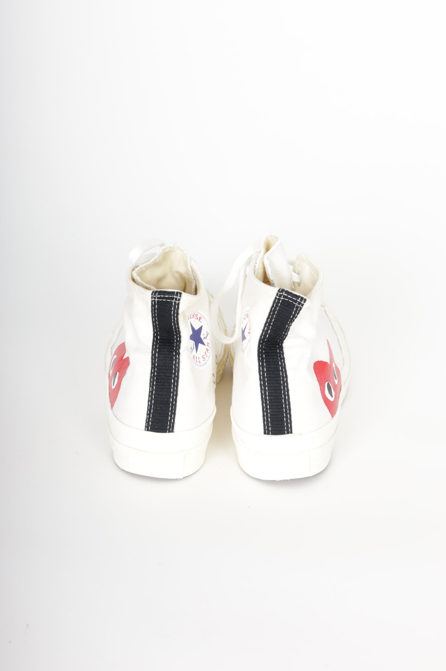 Converse X Play Comme Des Garcons Mens Cream Sneakers Size EU 40