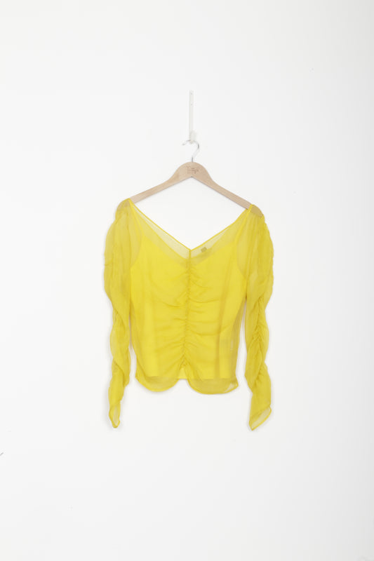 Kate Sylvester Womens Yellow Top Size 10