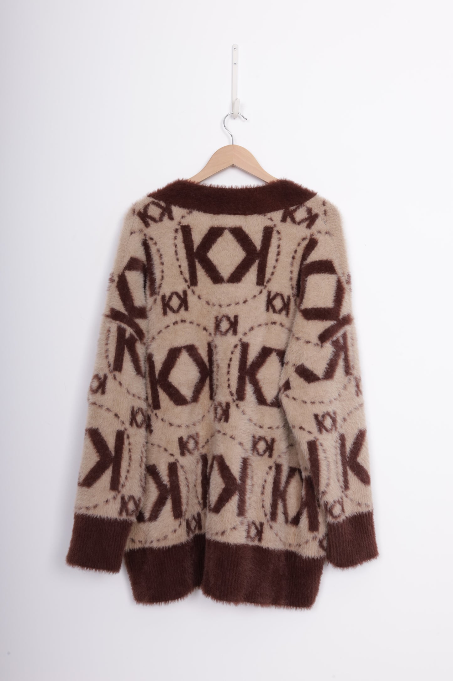Karl Largerfeld Womens Brown Cardigan Size L