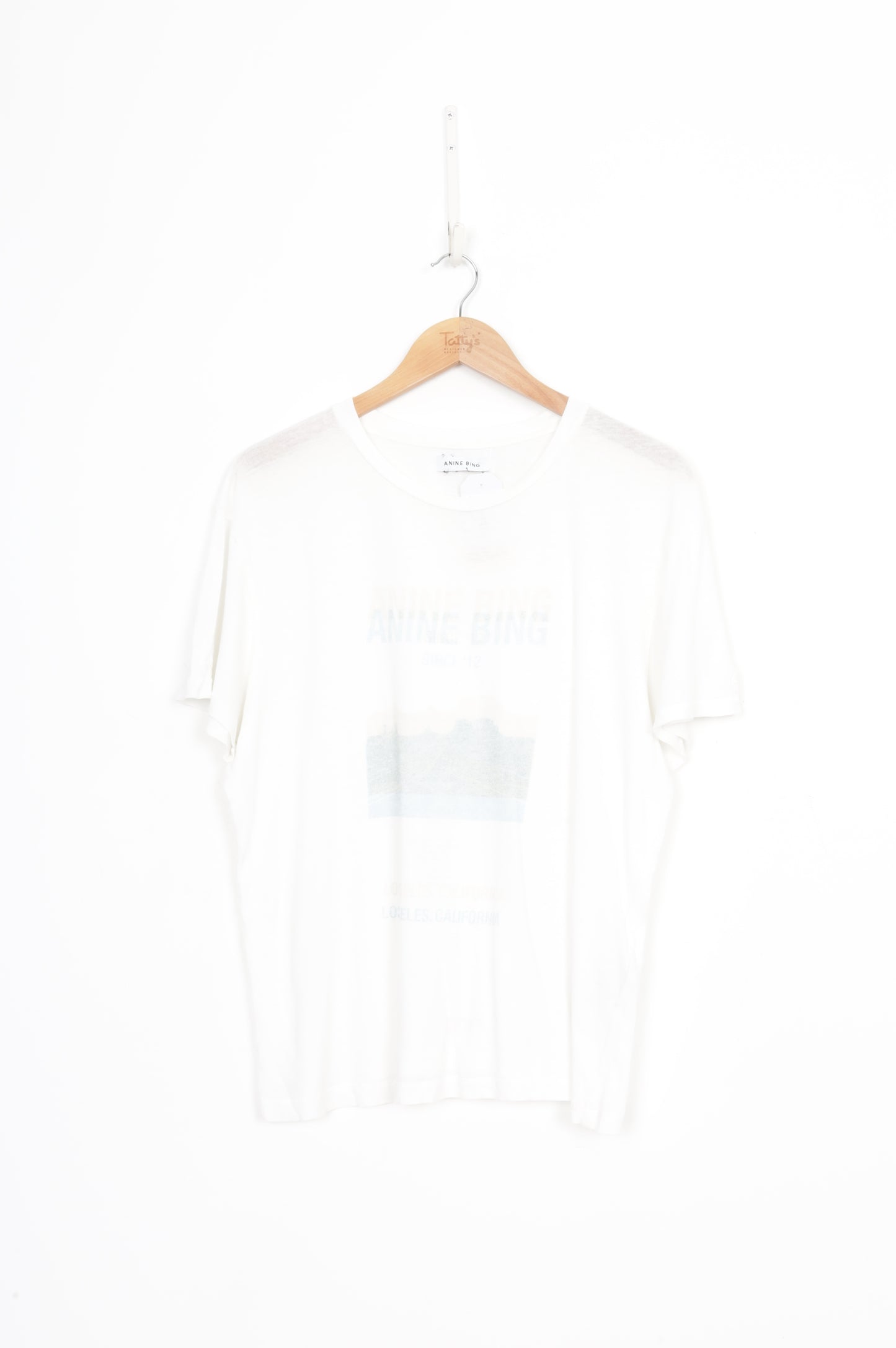 Anine Bing Womens White T-shirt Size S