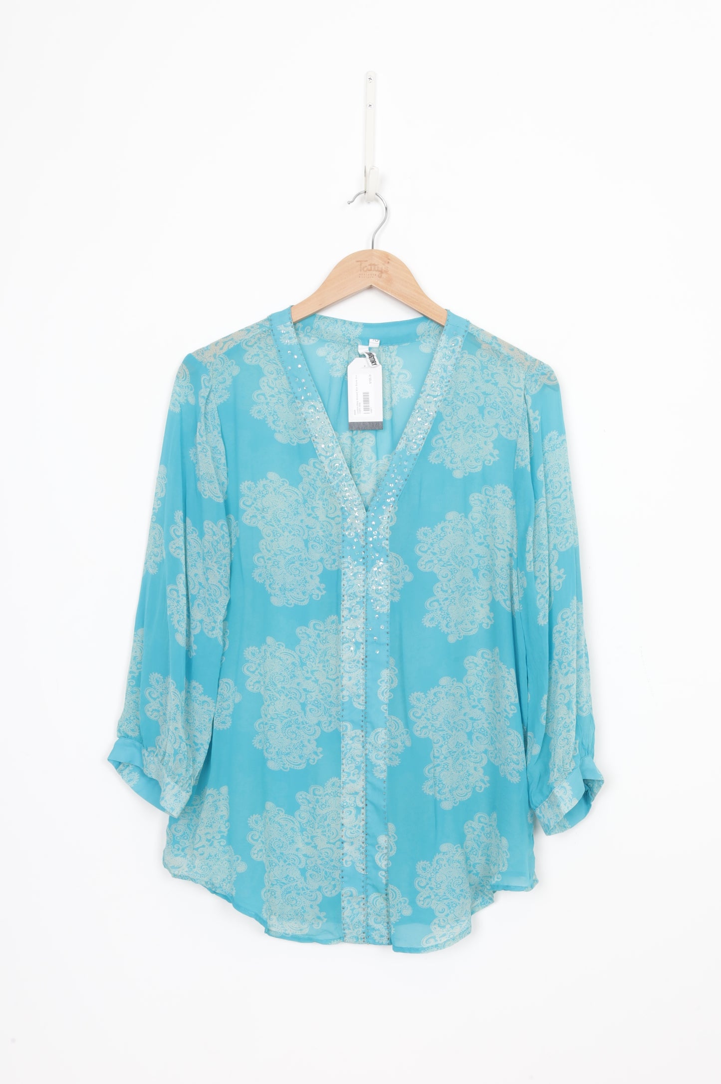 Loobies Story Womens Blue Blouse Size 16
