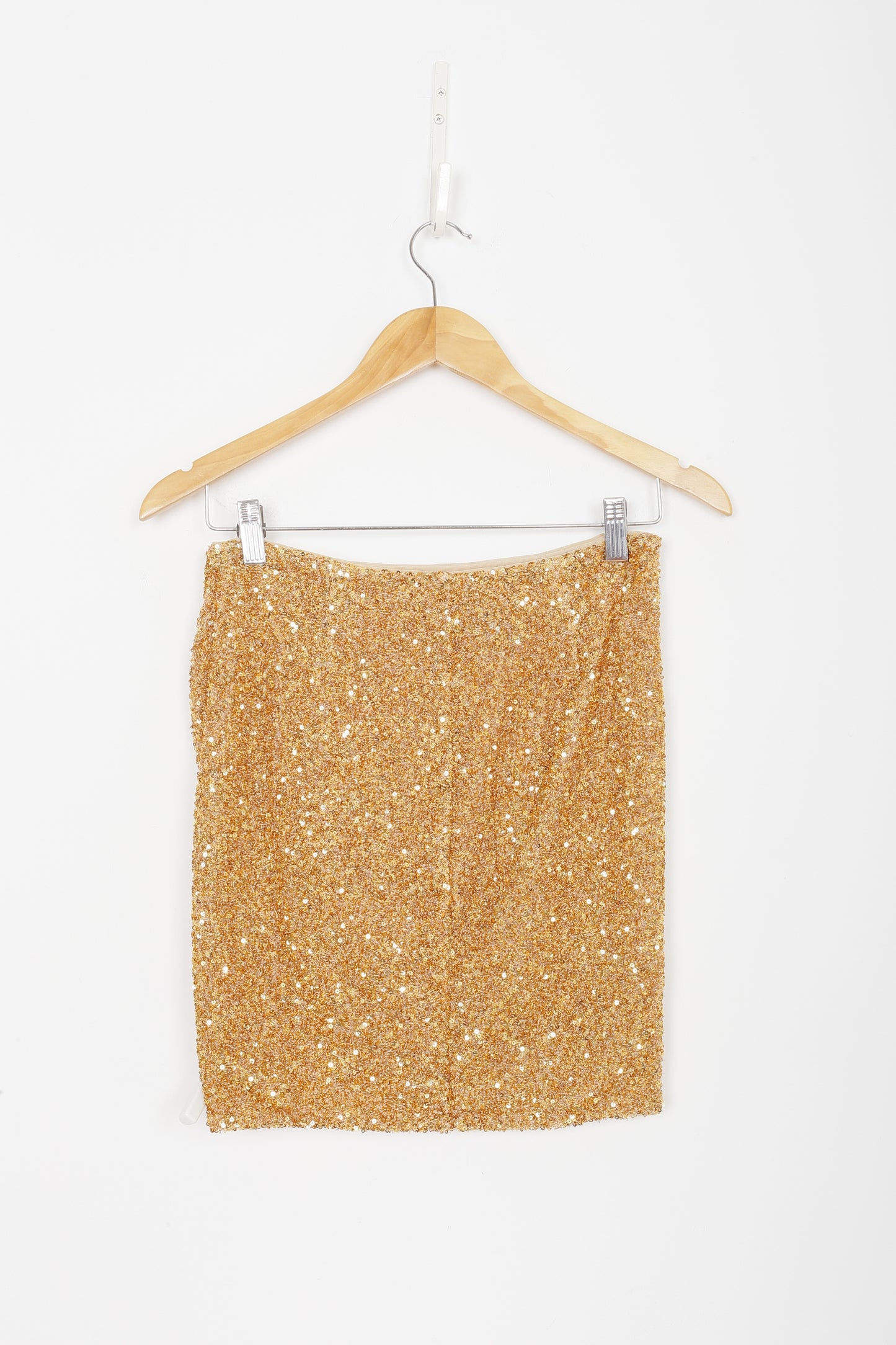 Self Portrait Womens Gold Mini Skirt Size 8