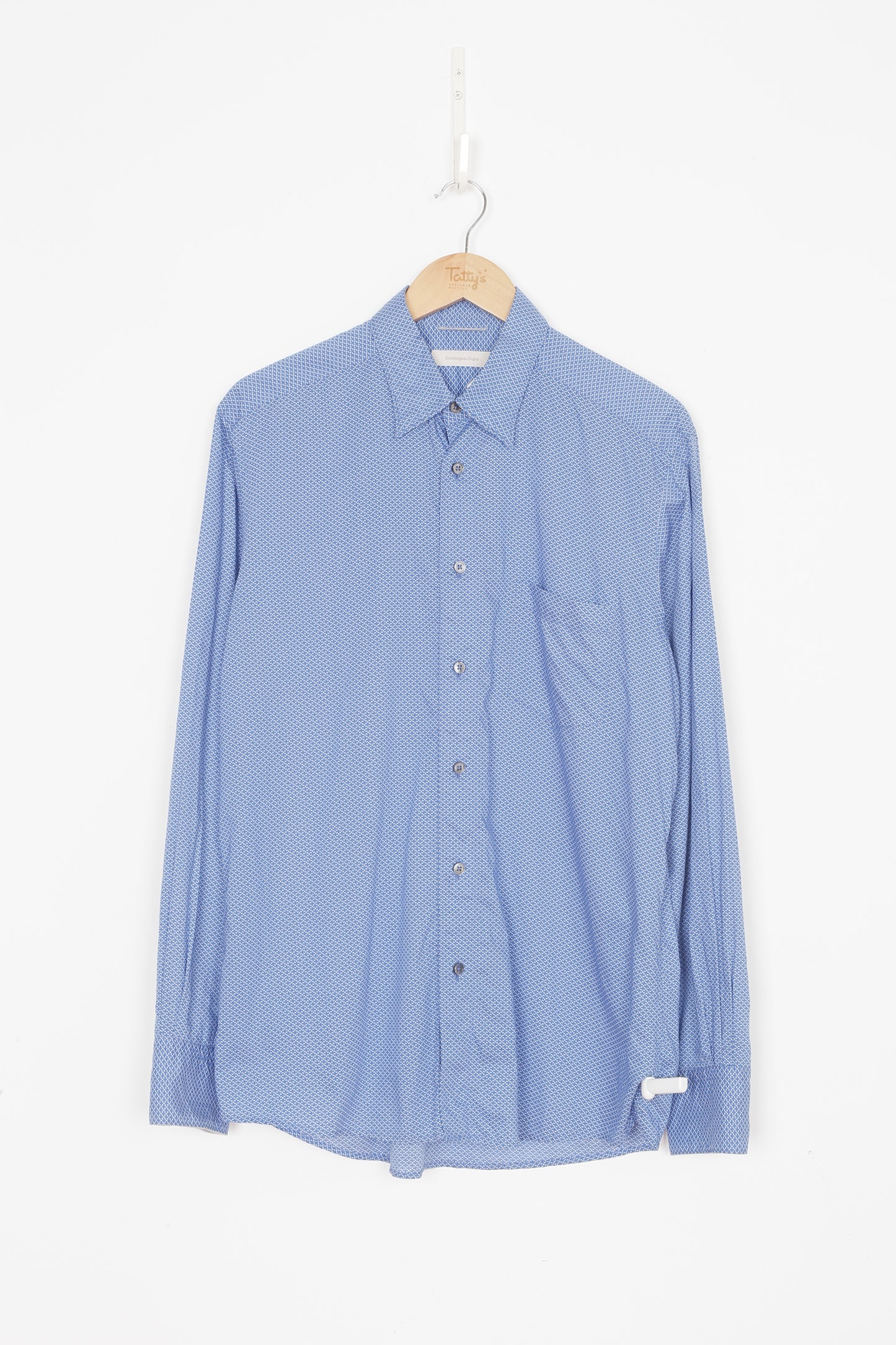 Ermenegildo Zegna Mens Blue Shirt Size L