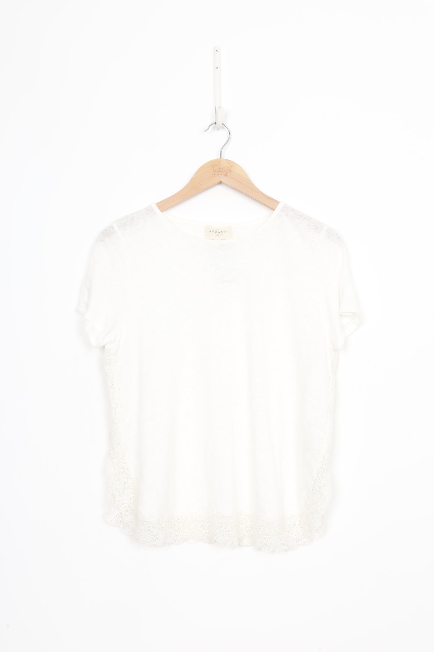 Sezane Womens Cream Top Size L