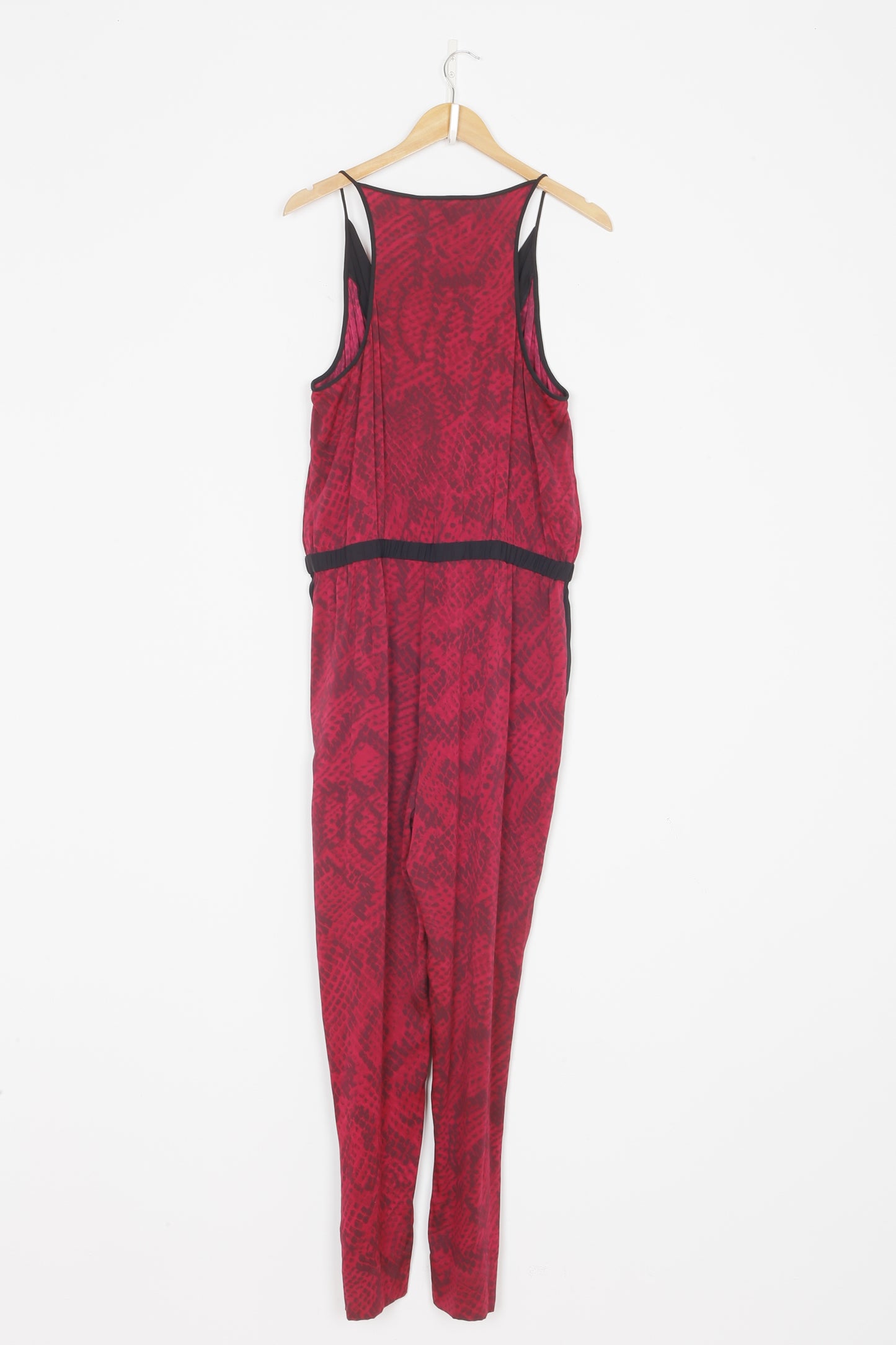 Diane von Furstenberg Womens Red Jumpsuit Size 14