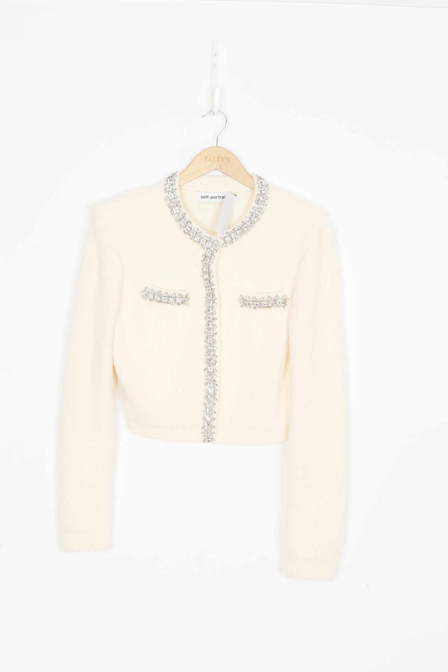 Self-Portrait Womens Cream Cardigan Size M