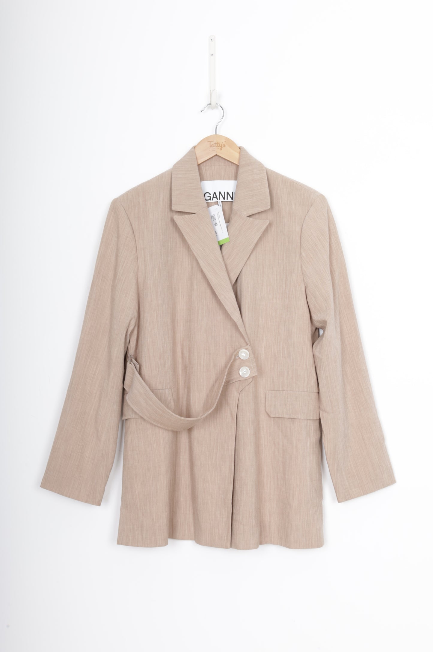 Ganni Womens Beige Blazer Size EU 36