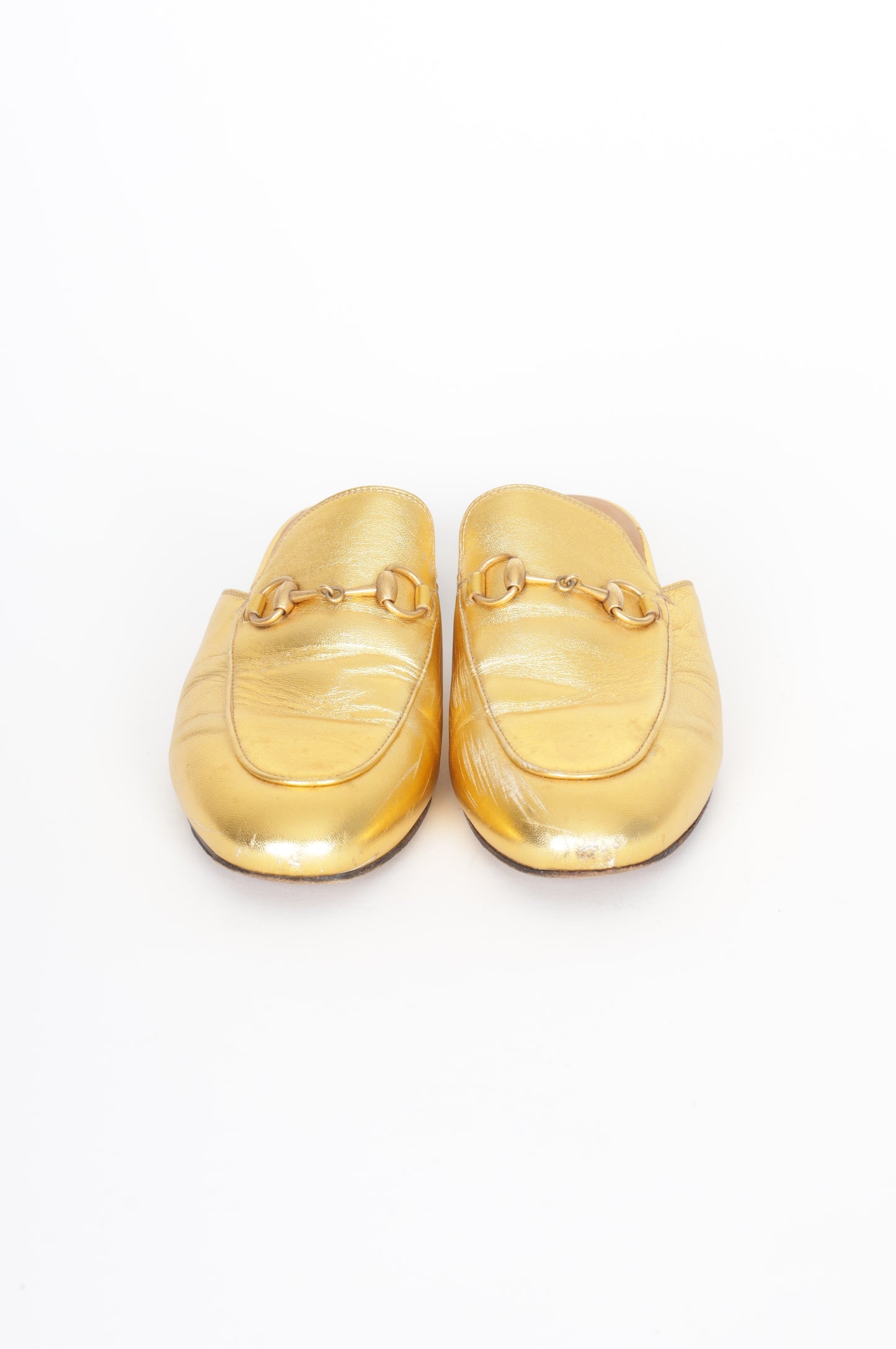 Gucci Womens Gold Shoes Size EU 36.5