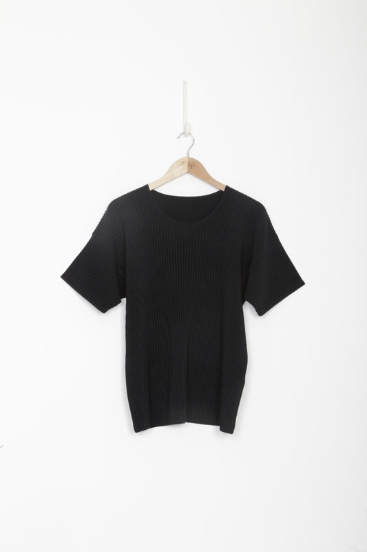 Homme Plisse Issey Miyake Mens Black T-shirt Size 3