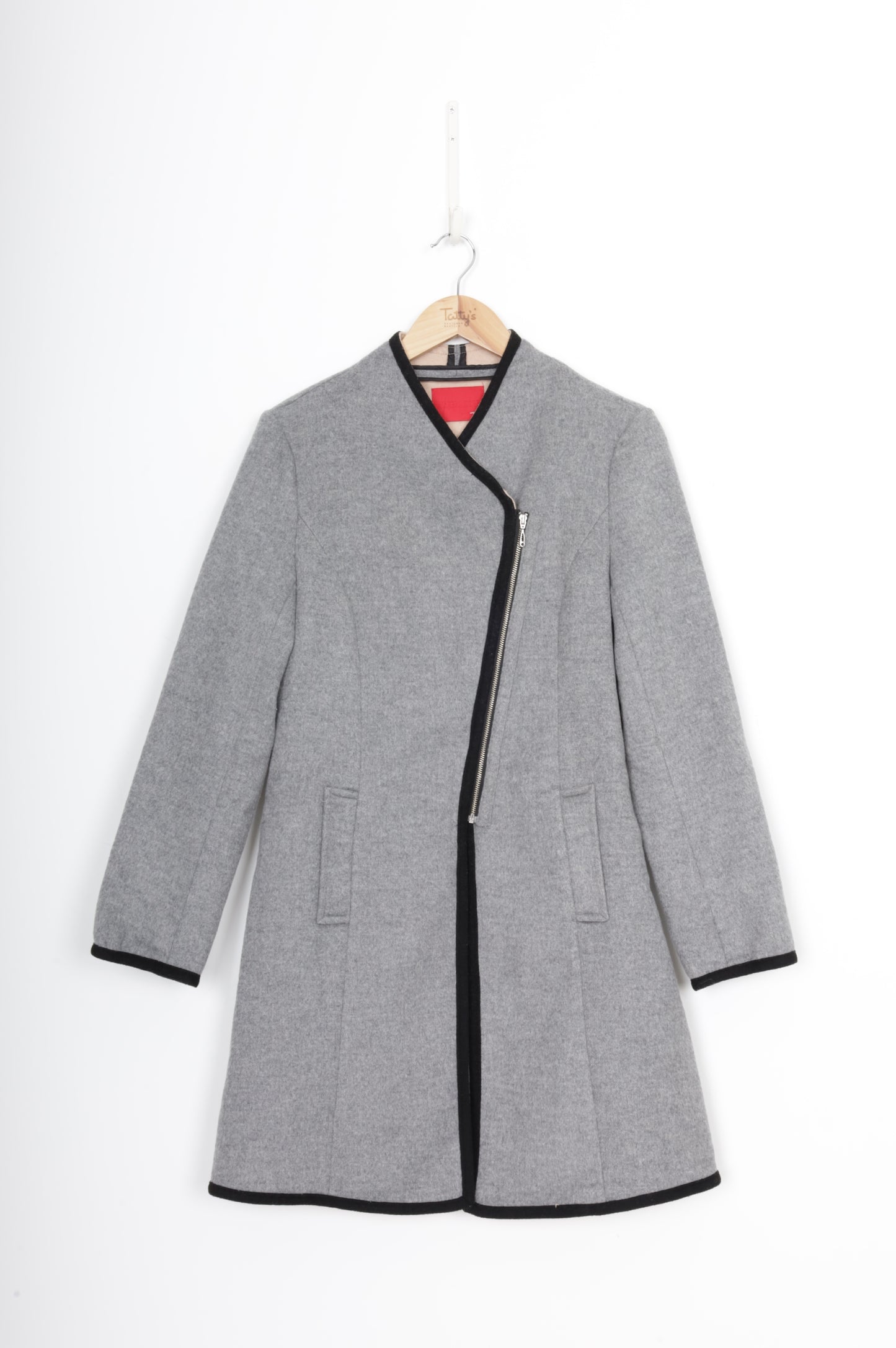 Andrea Moore Womens Grey Coat Size 10