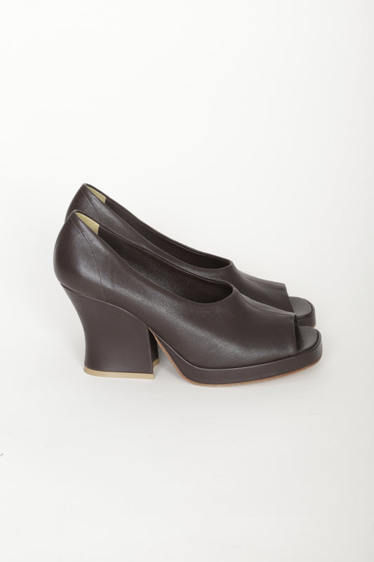 Bottega Veneta Womens Brown Heels Size EU 39.5