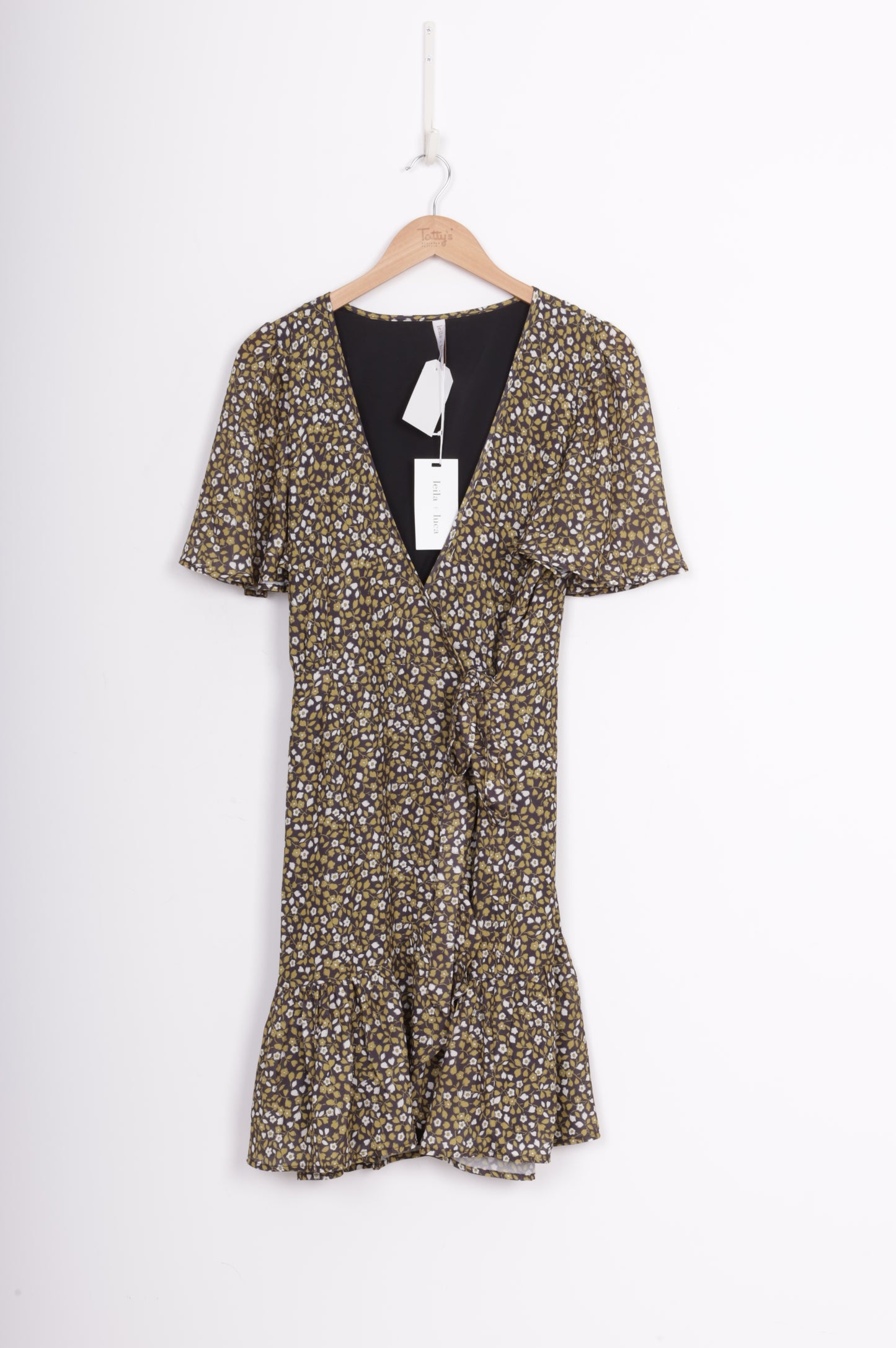 Leila + Luc Womens Khaki Dress Size 14