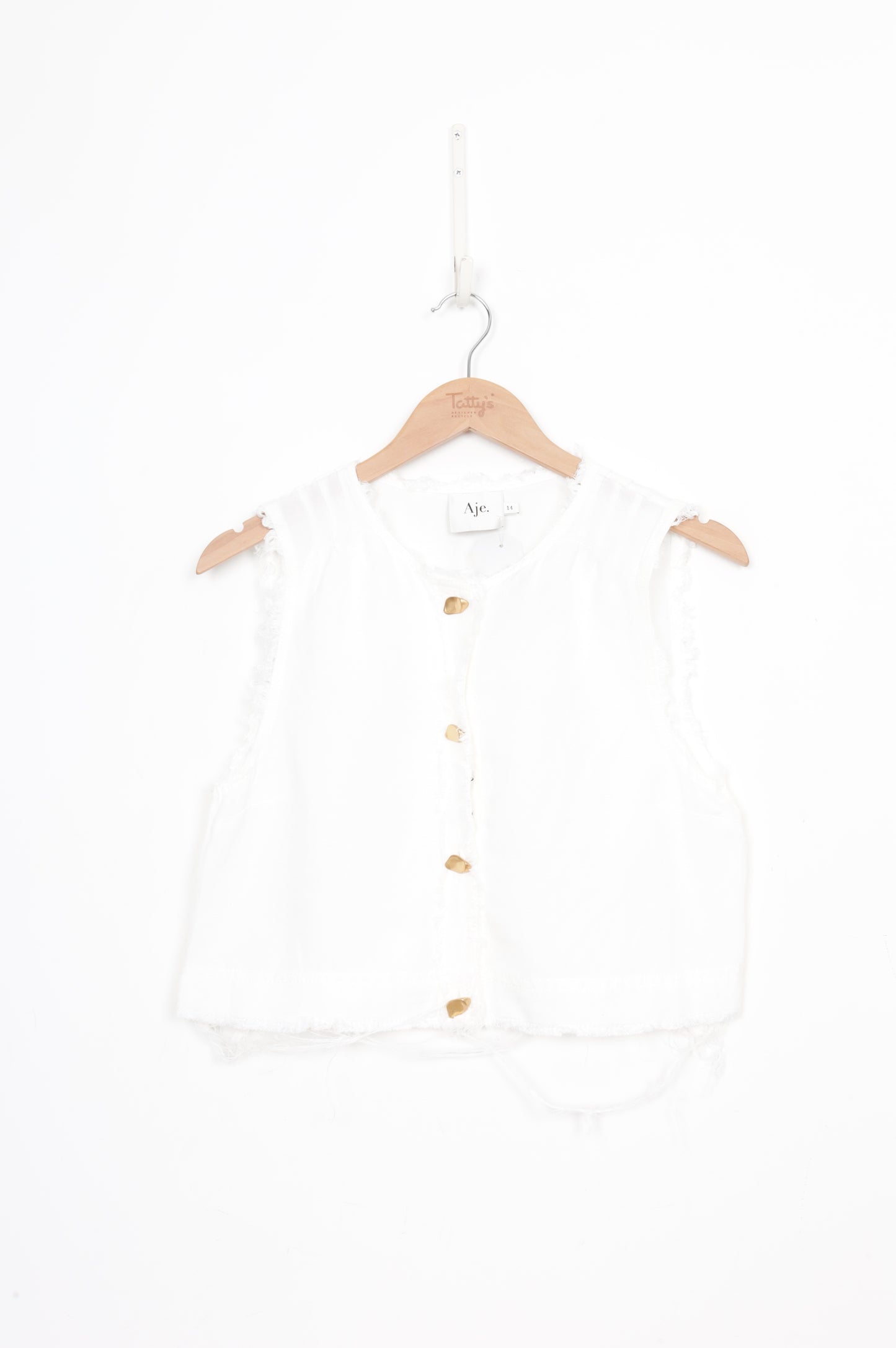 Aje Womens White Top Size 14