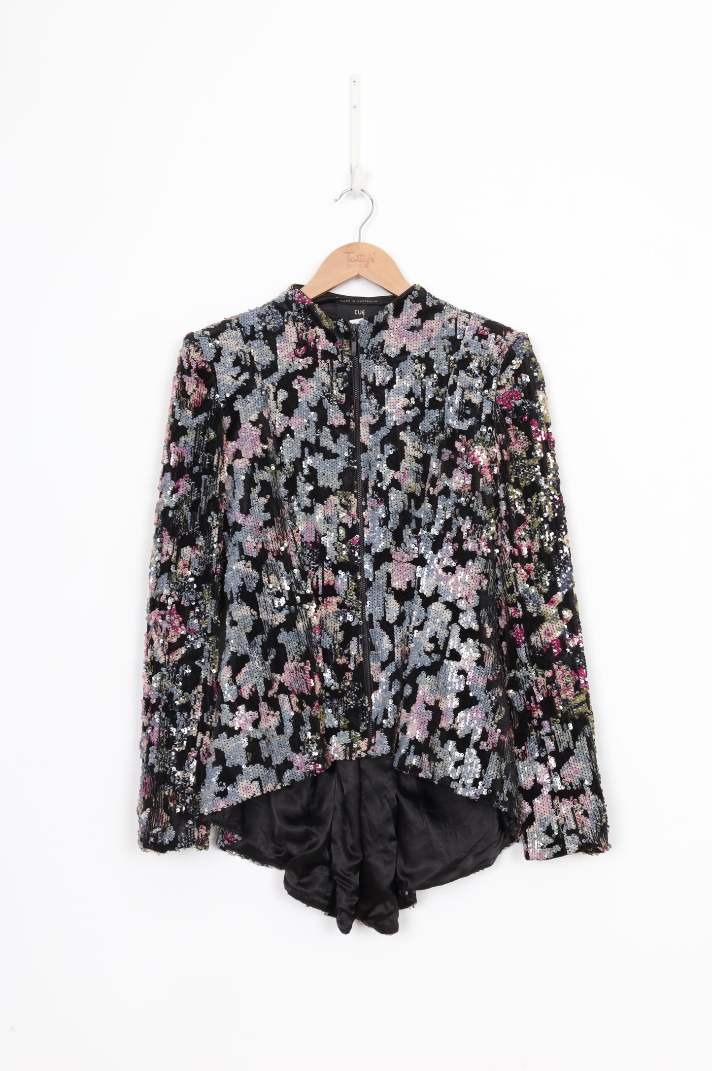 Cue Womens Black Blazer Size 8
