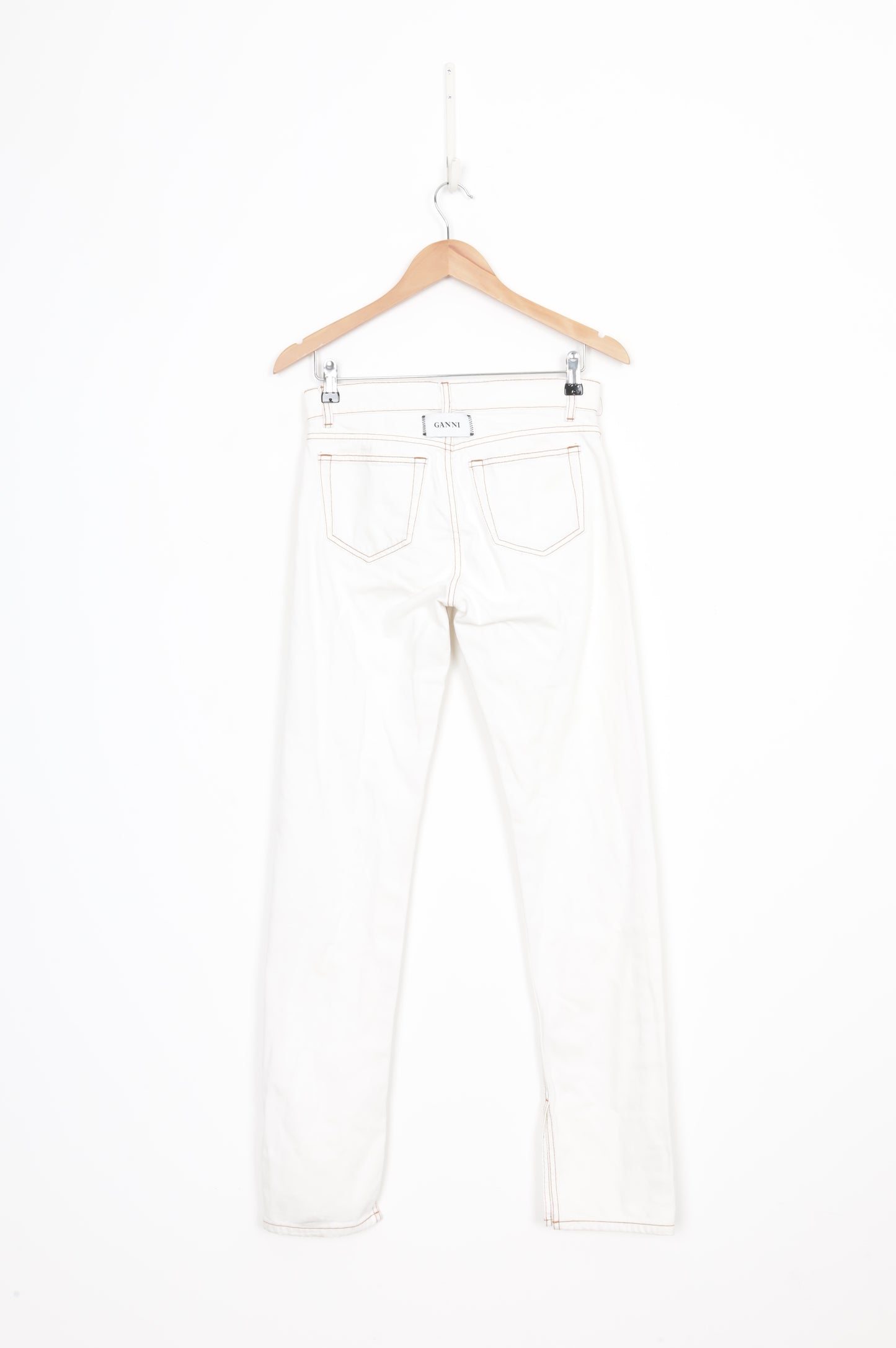 Ganni Womens Cream Jeans Size W 25