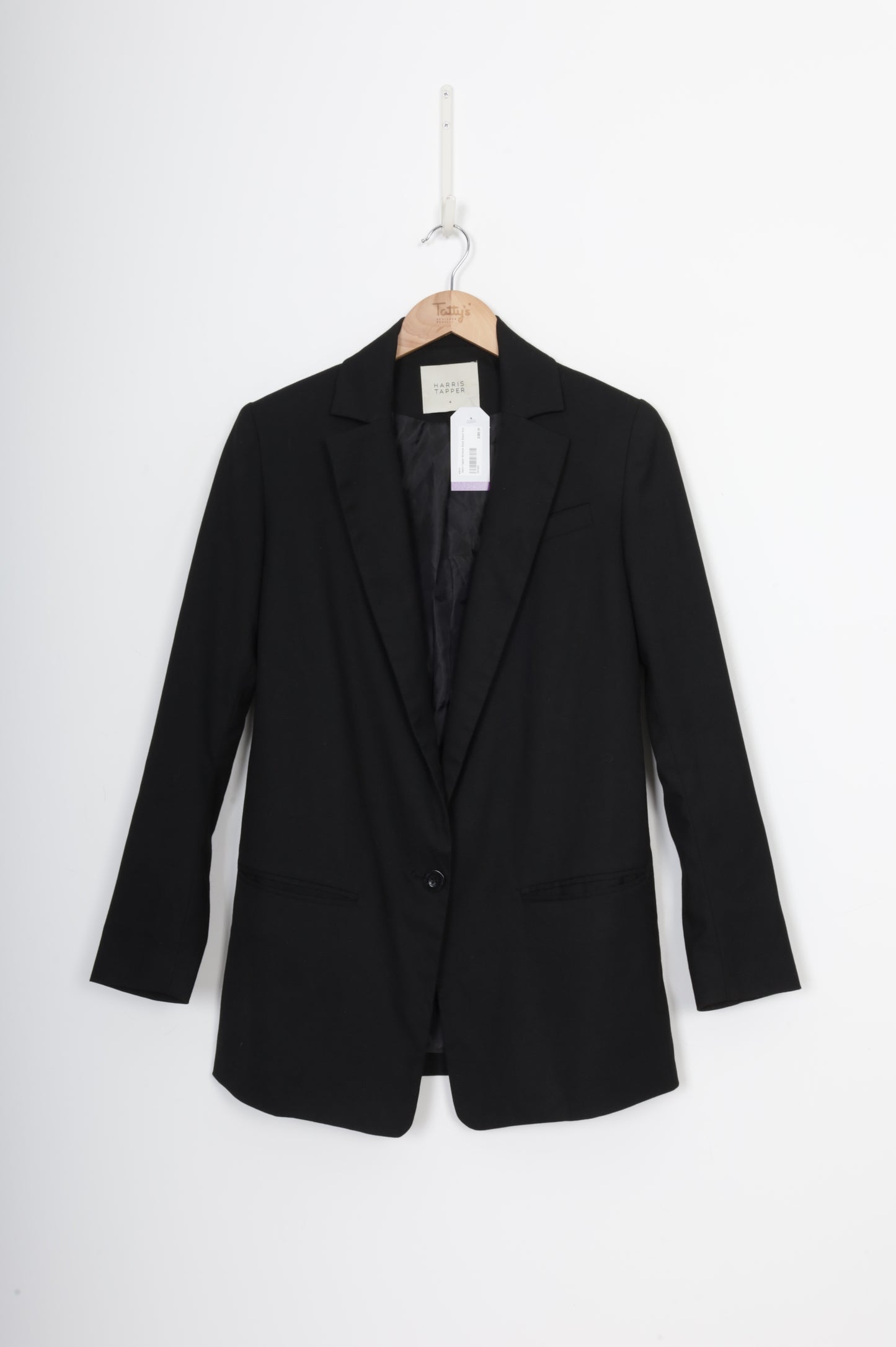 Harris Tapper Womens Black Blazer Size 4