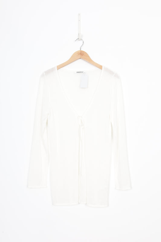 Venroy Womens White Cardigan Size XS