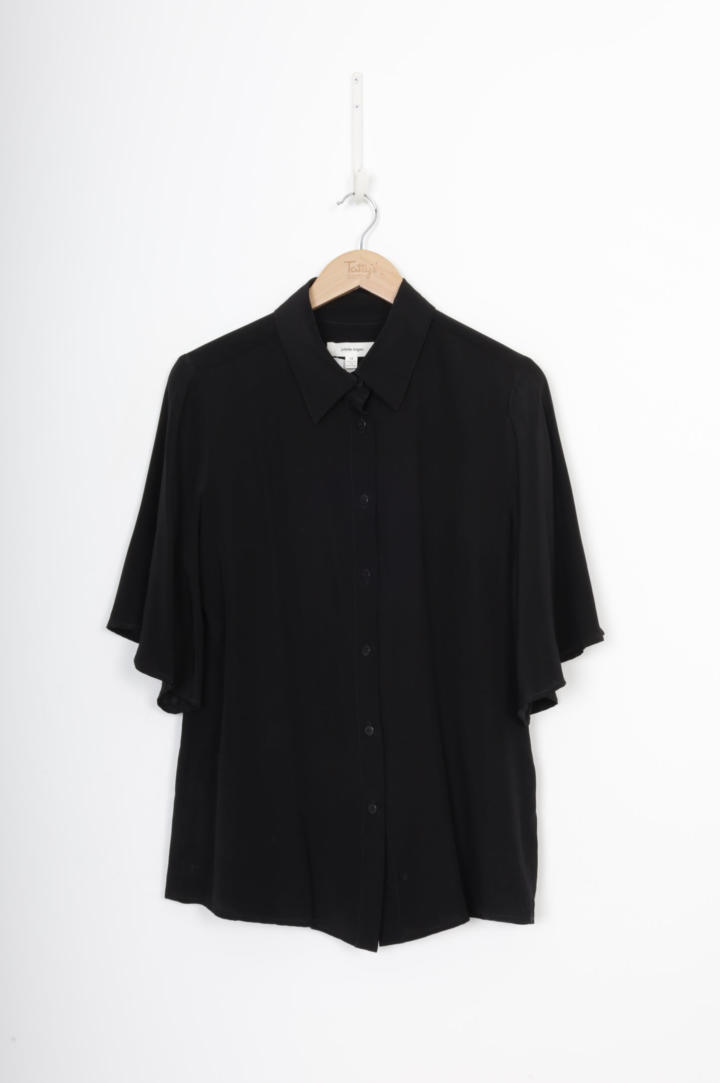 Juliette Hogan Womens Black Shirt Size 12