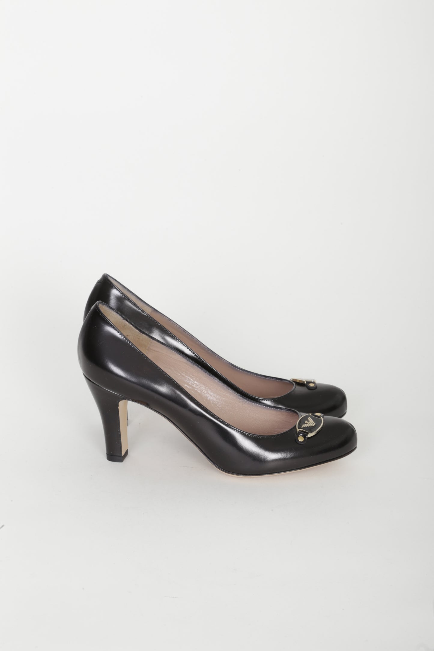 Emporio Armani Womens Black Heels Size EU 37.5