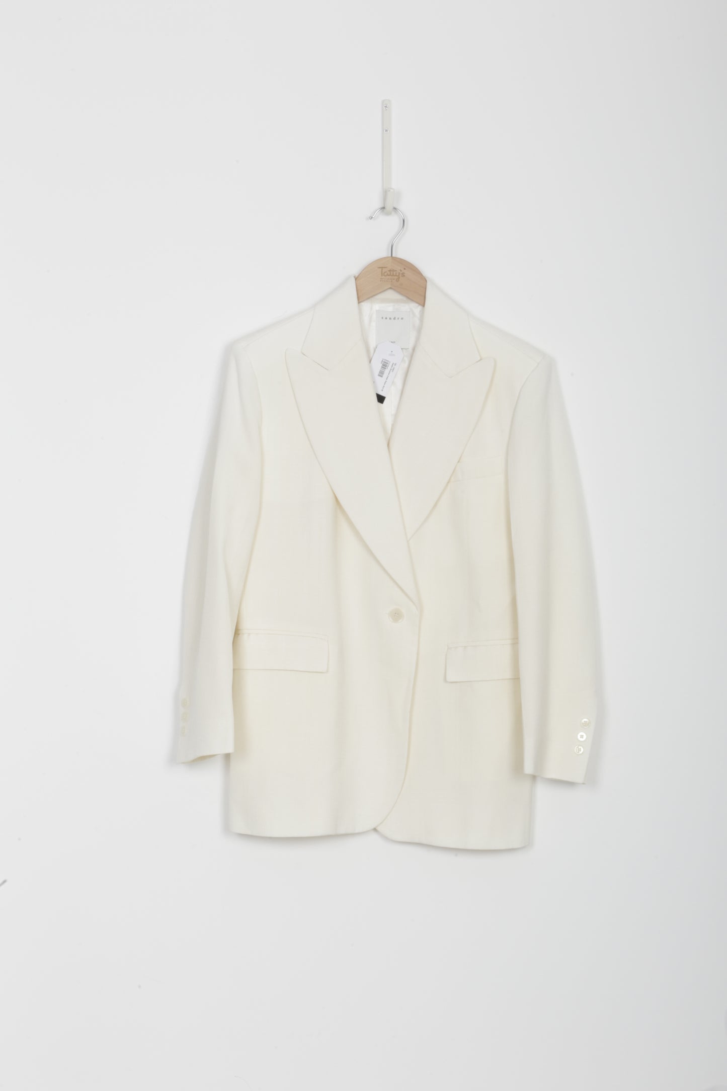 Sandro Womens Cream Blazer Size 36