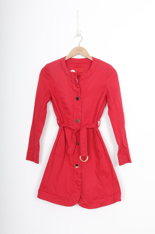 Andrea Moore Womens Red Coat Size 8