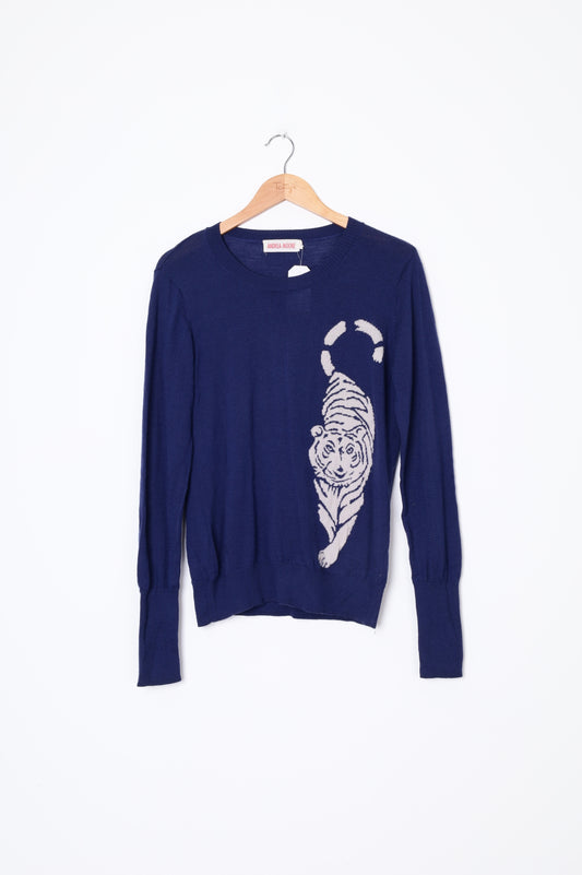Andrea Moore Womens Blue Jumper Size L