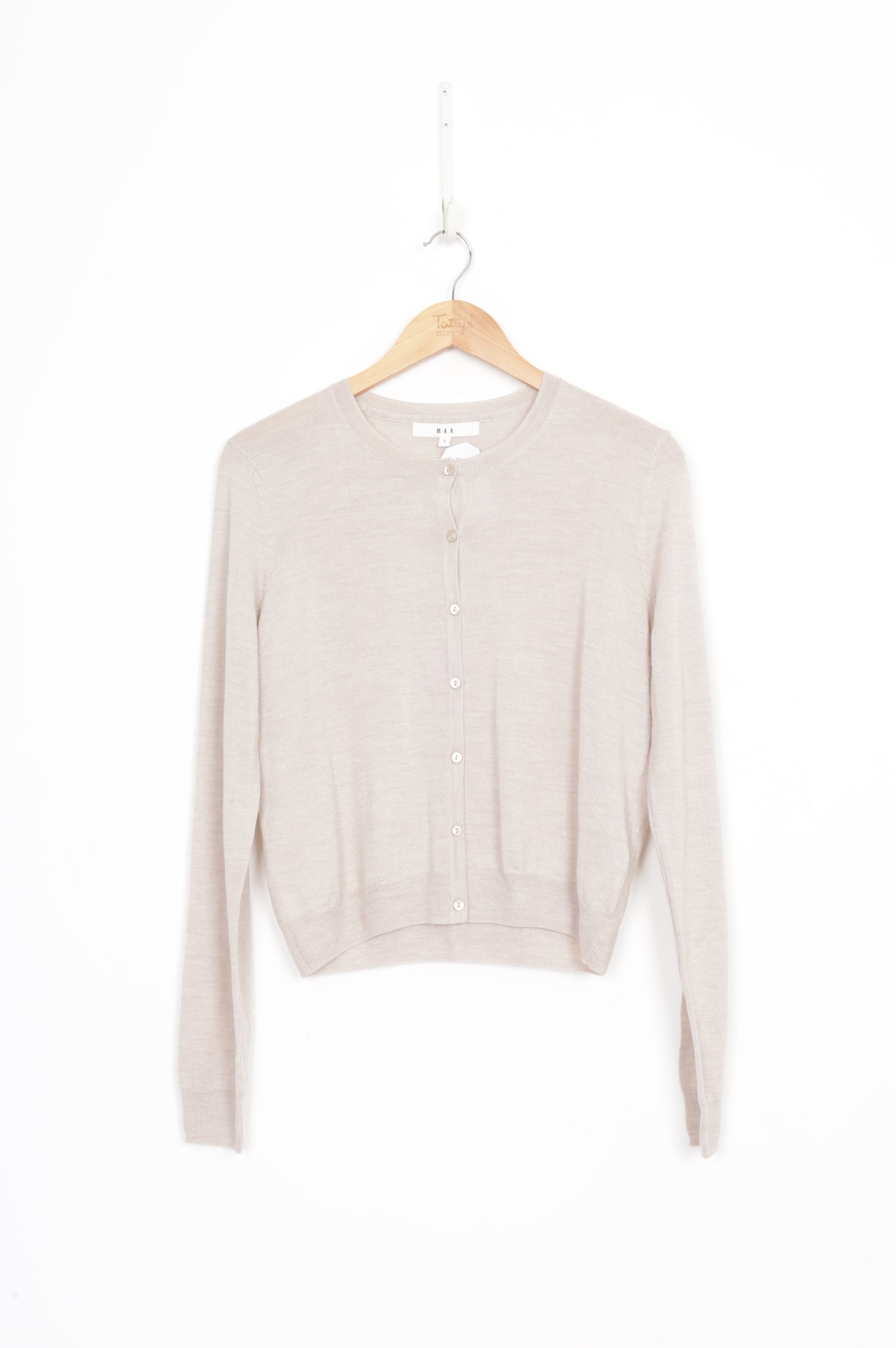 Max Womens Cream Cardigan Size S