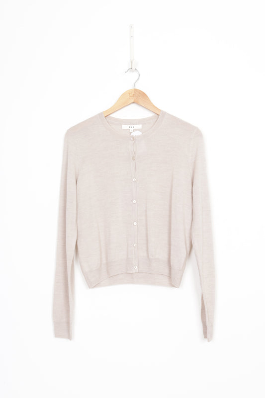 Max Womens Cream Cardigan Size S