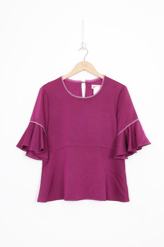 Andrea Moore Womens Purple Top Size 8