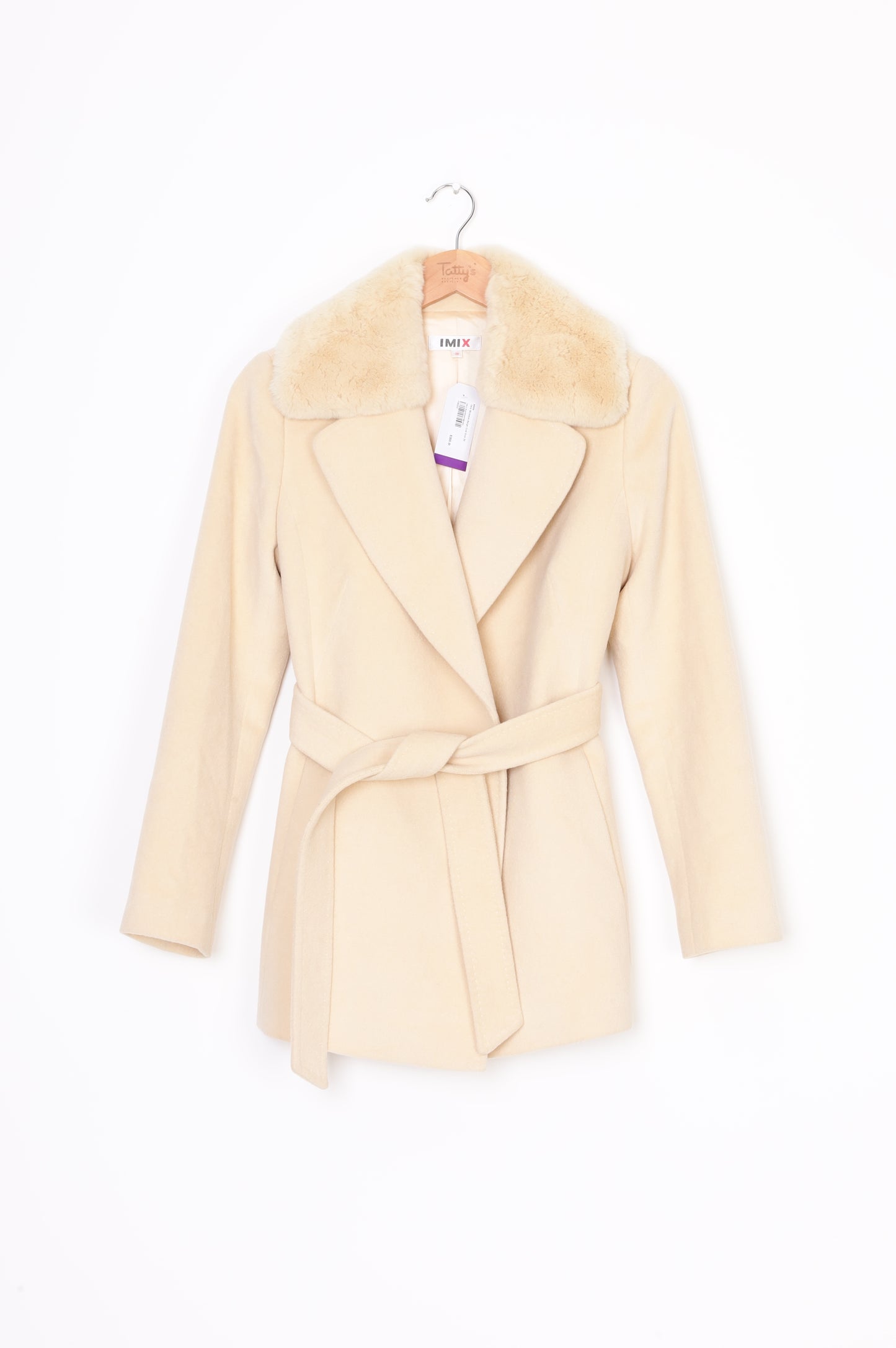 Imix Womens Beige Coat Size 38