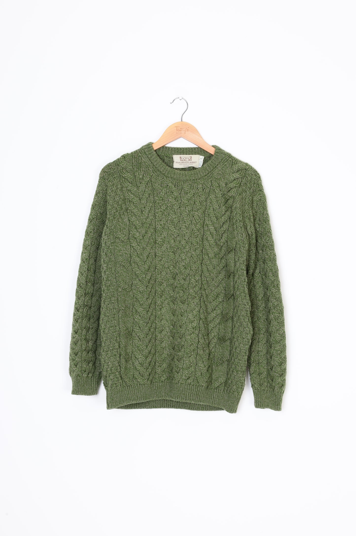 Aran Sweater Market Womens Green Jumper Size L