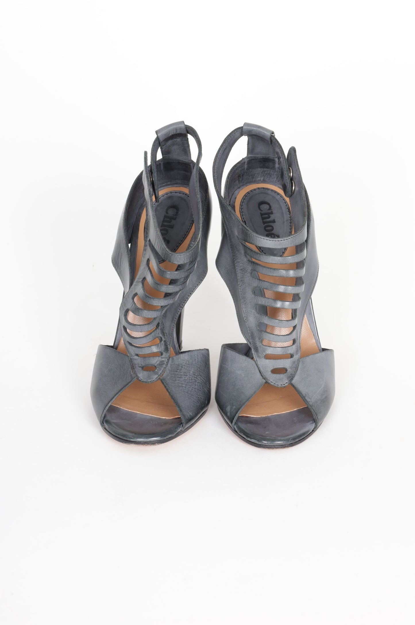 Chloe Womens Grey Heels Size EU 35.5